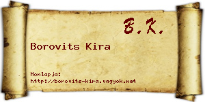 Borovits Kira névjegykártya